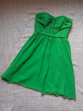 Alfred Angelo Strapless Emerald Green Chiffon Dress